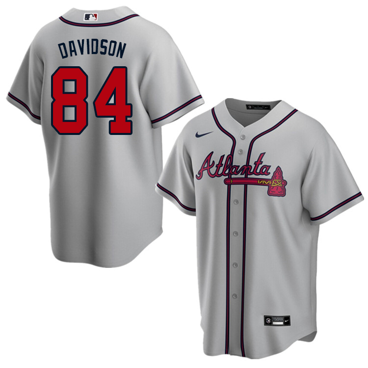 Nike Men #84 Tucker Davidson Atlanta Braves Baseball Jerseys Sale-Gray